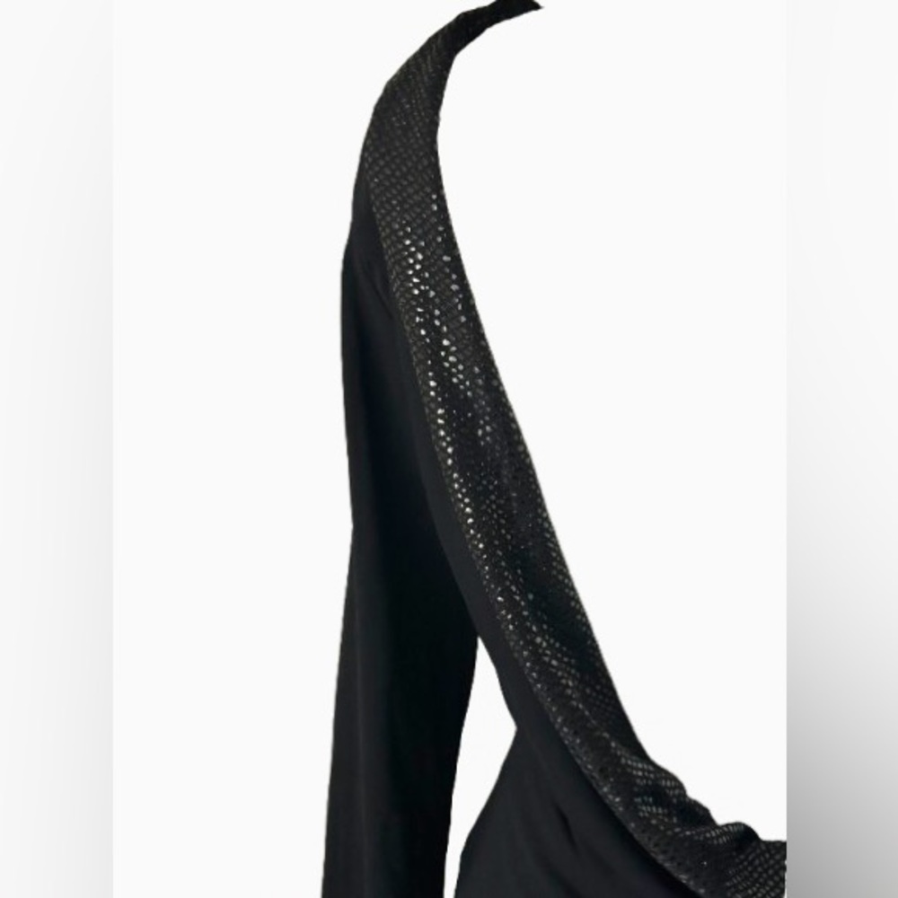 Sandro Paris Draped Black Dress Designer Maxi Midi Evening Long Open Back 8 10 - Picture 6 of 15